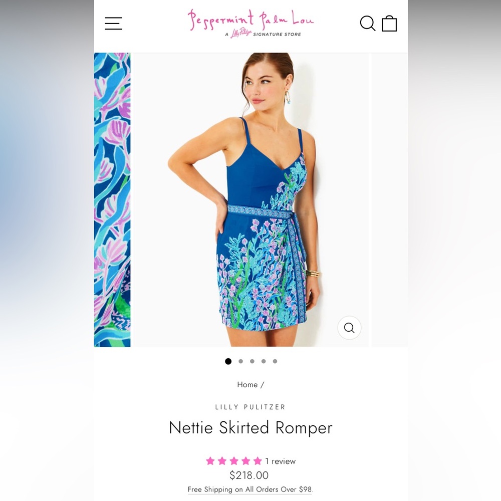 RARE Lilly Pulitzer Nettie Skirted Romper - Seacret Escape - Size 14 - Picture 9 of 9